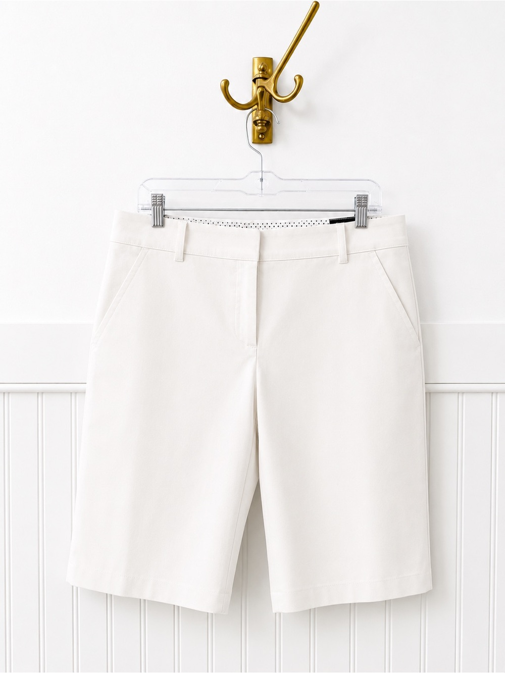 Talbots White Bermuda Shorts with Clean Front